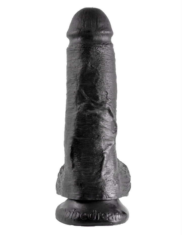 8" COCK W/ BALLS - BLACK