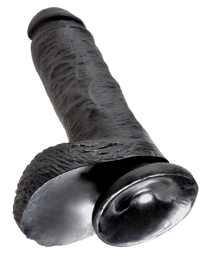 8" COCK W/ BALLS - BLACK