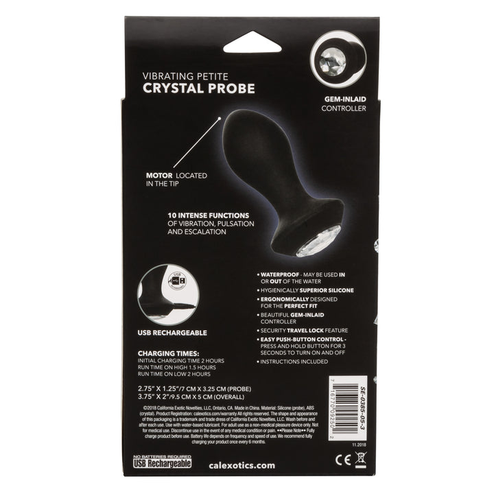 VIBRATING PETITE CRYSTAL PROBE - BLACK