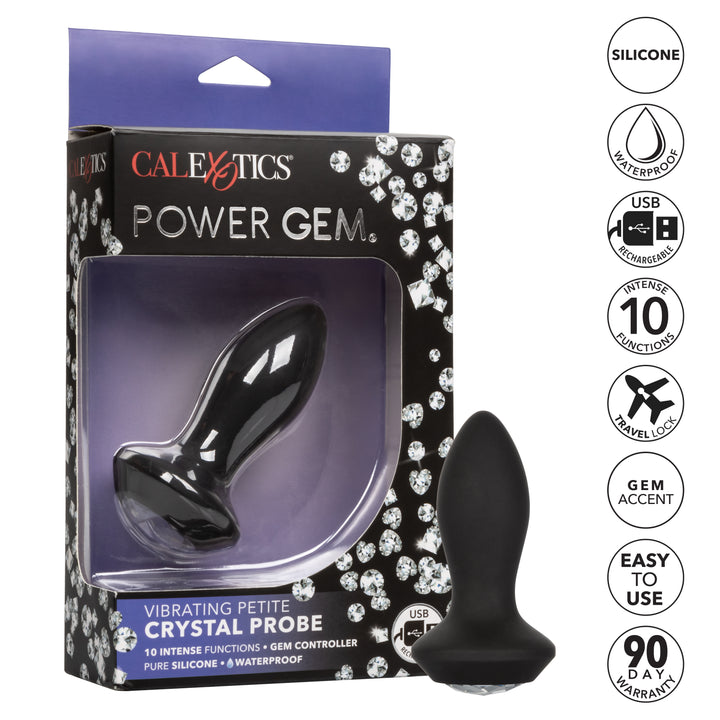 VIBRATING PETITE CRYSTAL PROBE - BLACK