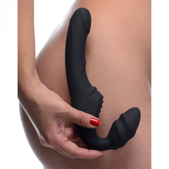 Strap-U Slim Rider Ribbed Vibrating Strapless Strap On XR, LLC