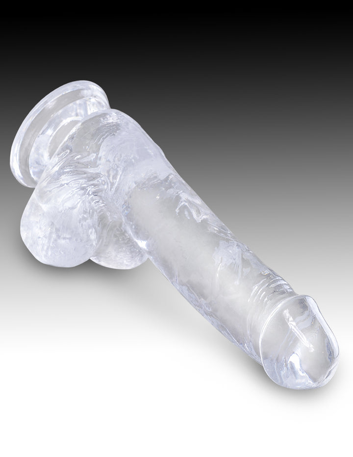 6" COCK W/ BALLS - CLEAR