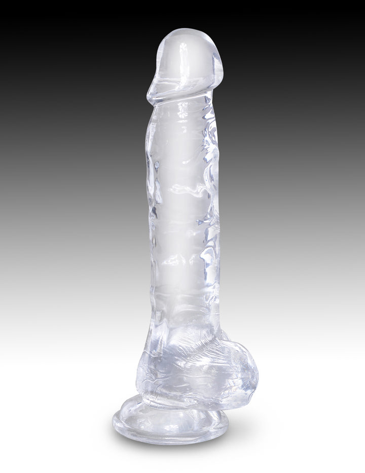 8" COCK W/ BALLS - CLEAR