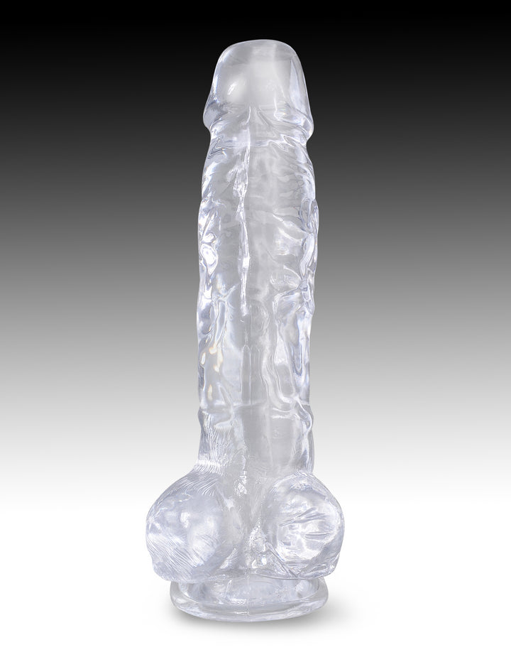 8" COCK W/ BALLS - CLEAR