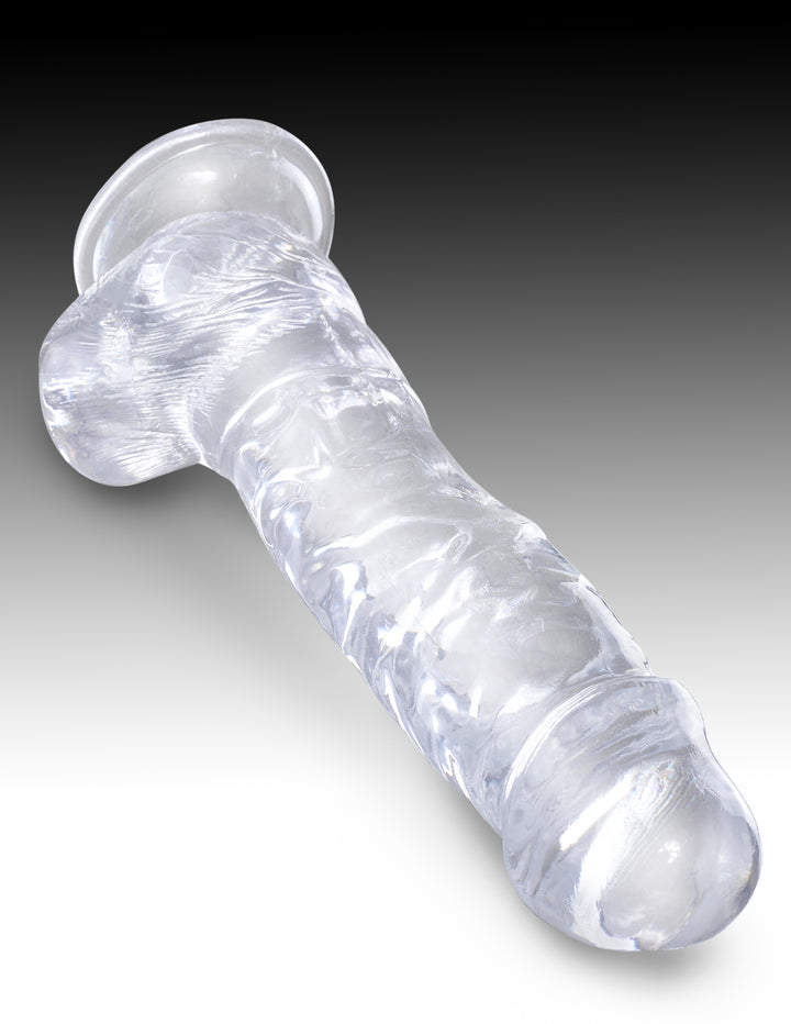 8" COCK W/ BALLS - CLEAR