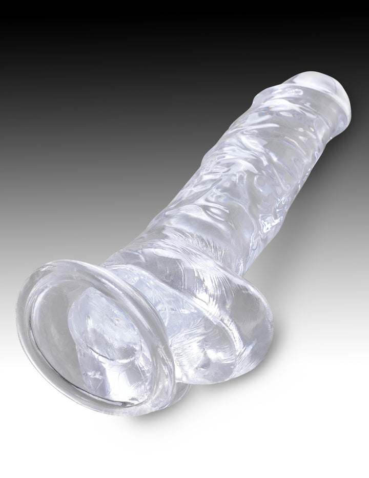 8" COCK W/ BALLS - CLEAR