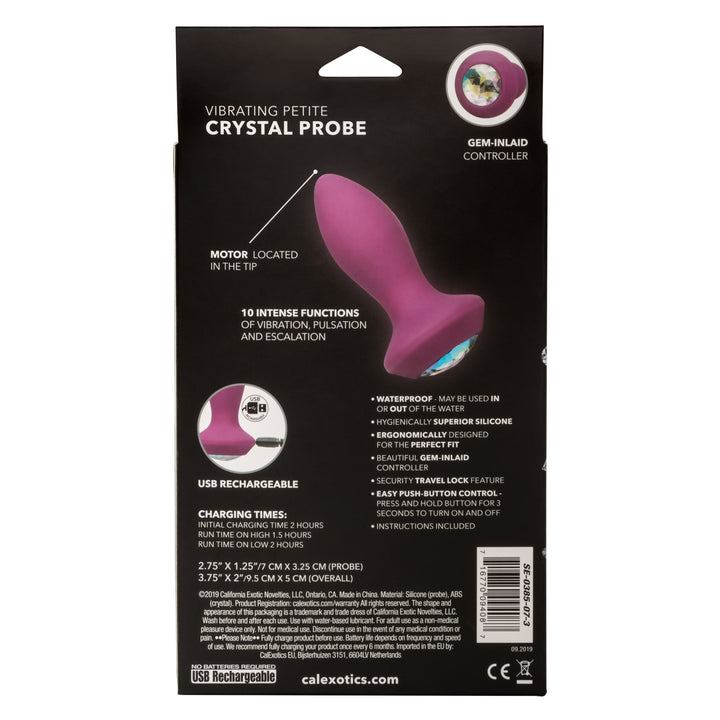 VIBRATING PETITE CRYSTAL PROBE - PURPLE