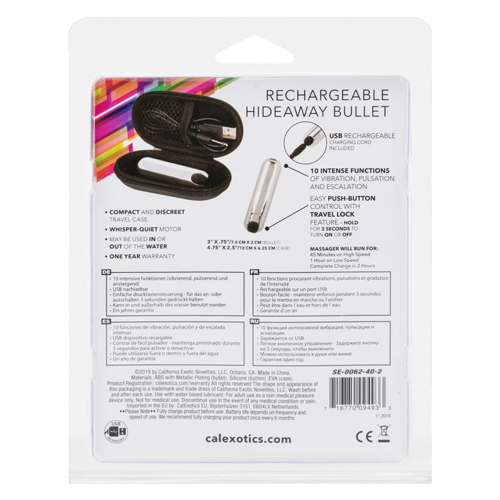 RECHARGEABLE HIDEAWAY BULLET - SILVER