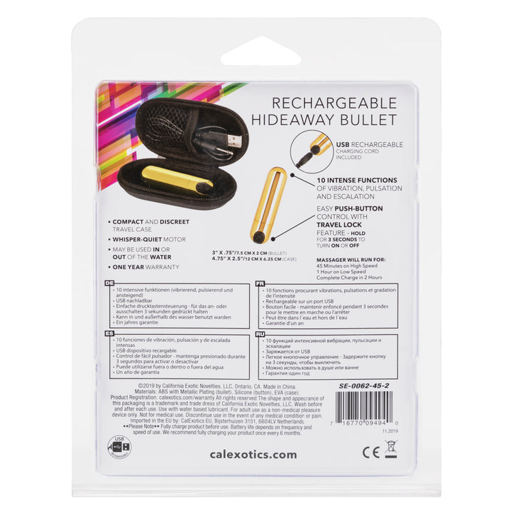 RECHARGEABLE HIDEAWAY BULLET - GOLD