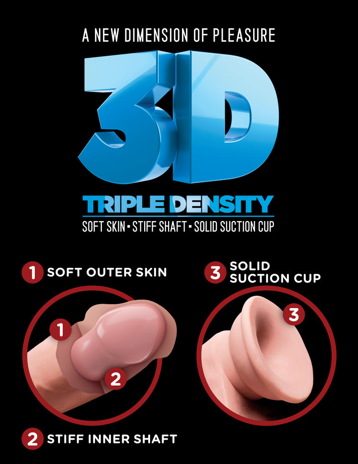 TRIPLE DENSITY 7.5" COCK W/BALLS - LIGHT