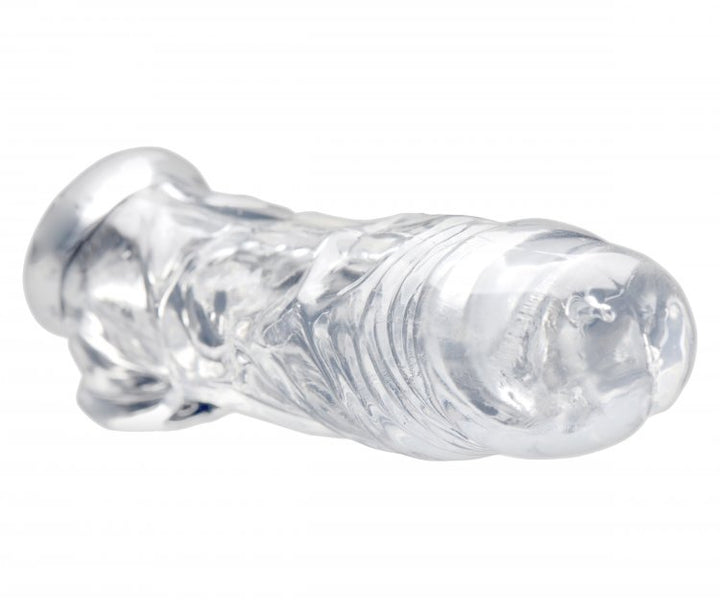 REALISTIC PENIS ENHANCER W/ BALL STRETCHER - CLEAR