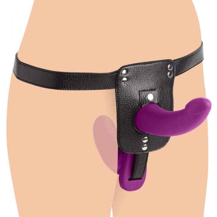 Strap-U Double Take 10X Vibrating Dp Strap-On - Purple XR, LLC