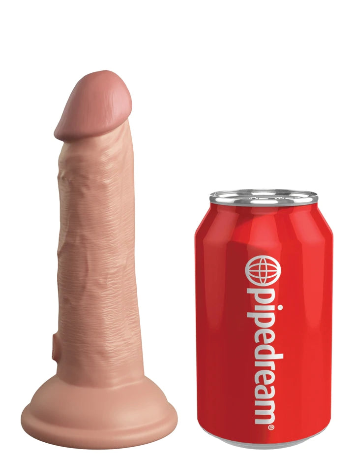 6" DUAL DENSITY VIBRATING SILICONE COCK - LIGHT