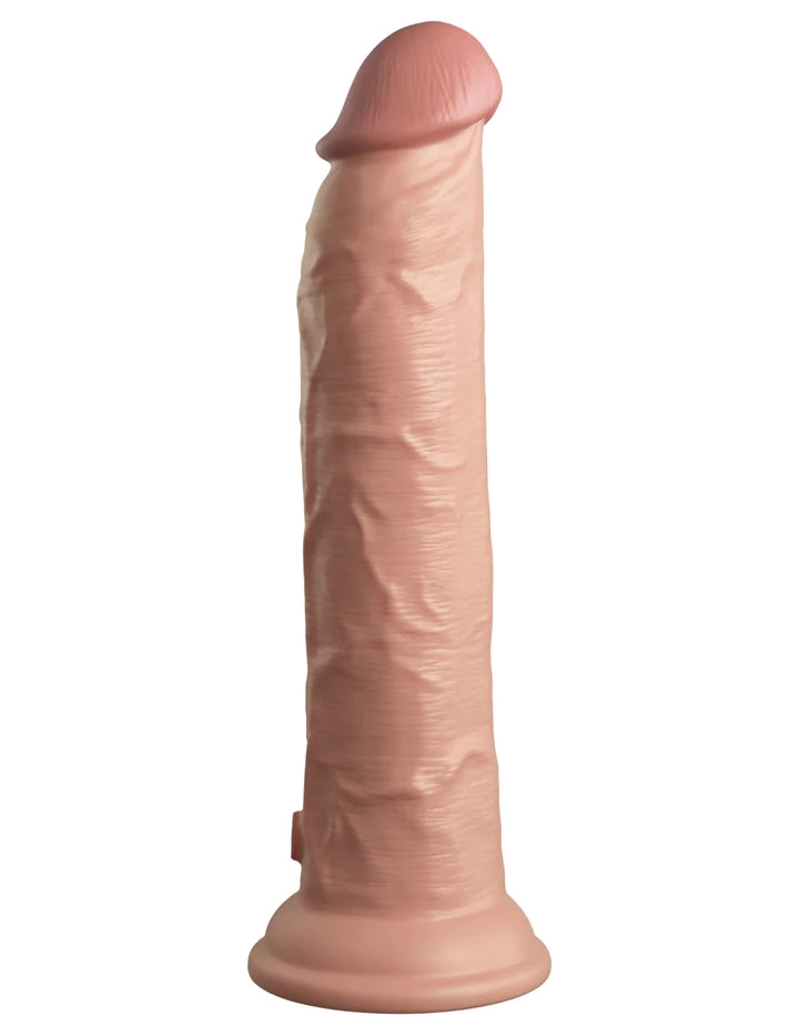 9" DUAL DENSITY VIBRATING SILICONE COCK - LIGHT