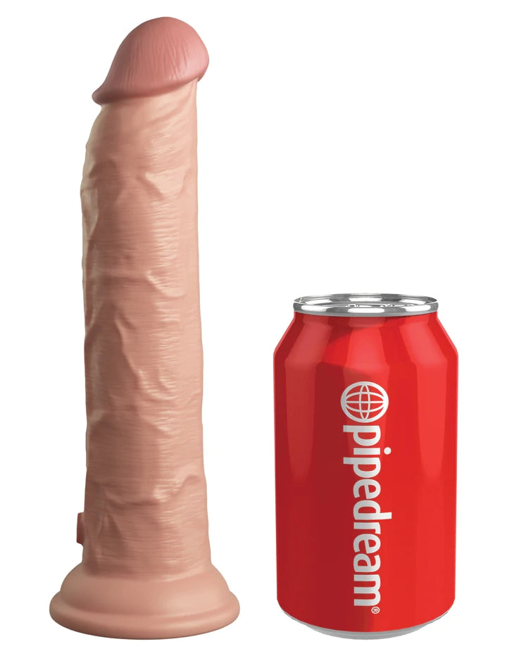 9" DUAL DENSITY VIBRATING SILICONE COCK - LIGHT