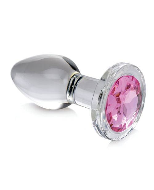 PINK GEM GLASS ANAL PLUG - SMALL