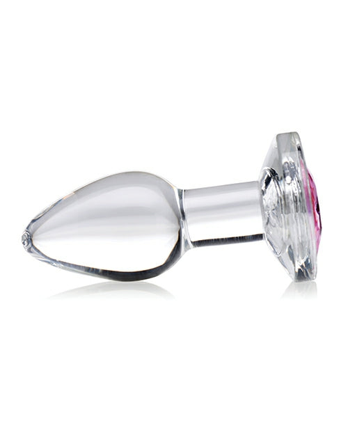 PINK GEM GLASS ANAL PLUG - SMALL