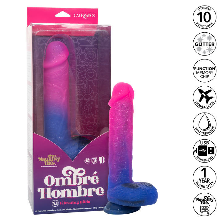 OMBRÉ HOMBRE XL VIBRATING DILDO