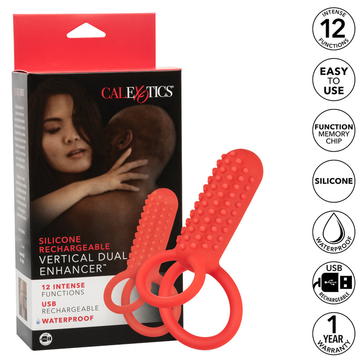 SILICONE RECHARGEABLE VERTICAL DUAL ENHANCER