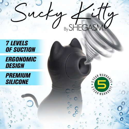 SUCKY KITTY 7X CLITORAL STIMULATOR - BLACK