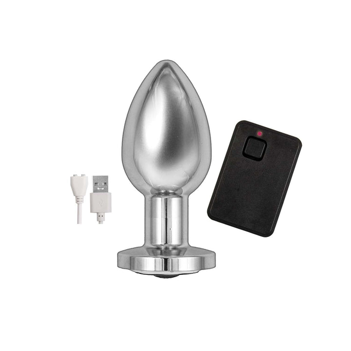 Ass - Sation Remote Vibrating Metal Anal Plug - ANAL PLAY - Brazzers Toys