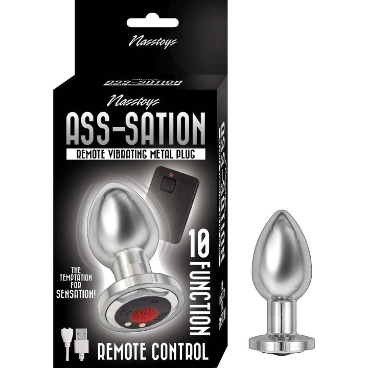 Ass - Sation Remote Vibrating Metal Anal Plug - ANAL PLAY - Brazzers Toys