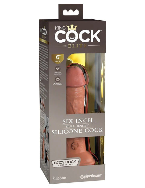 King Cock Elite 6" Dual Density Silicone Cock - DILDOS - Brazzers Toys