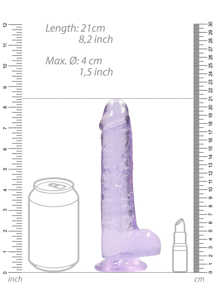 Real Rock 8" Realistic Dildo W/ Balls - Purple - DILDOS - Brazzers Toys