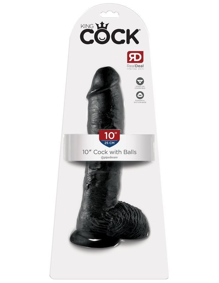 10" COCK W/ BALLS - BLACK