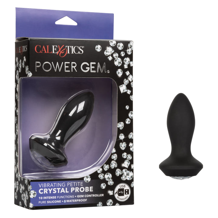 VIBRATING PETITE CRYSTAL PROBE - BLACK