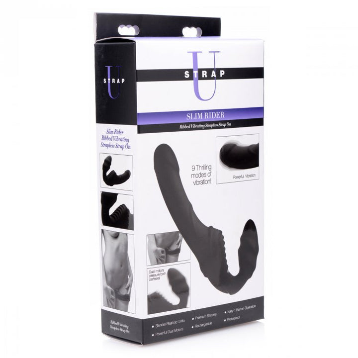 Strap-U Slim Rider Ribbed Vibrating Strapless Strap On XR, LLC