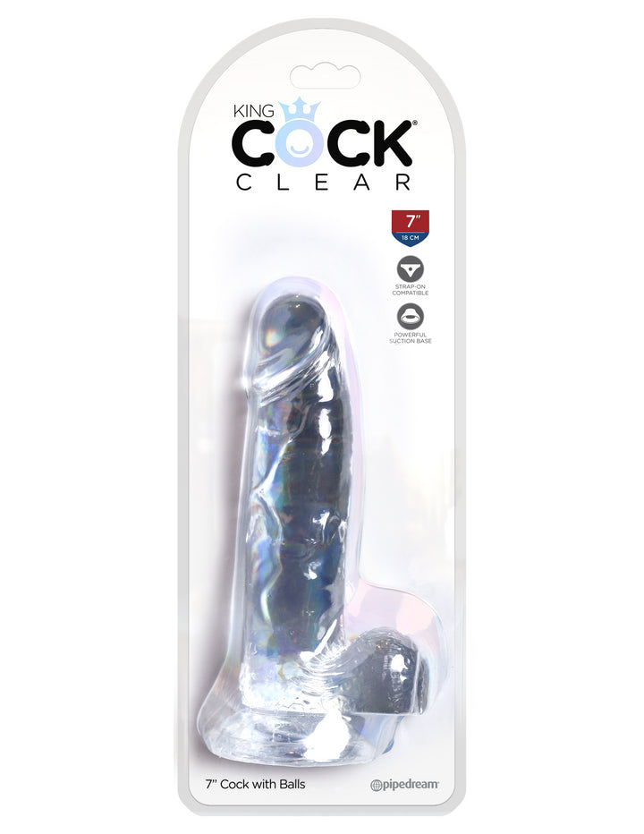 7" COCK W/ BALLS - CLEAR