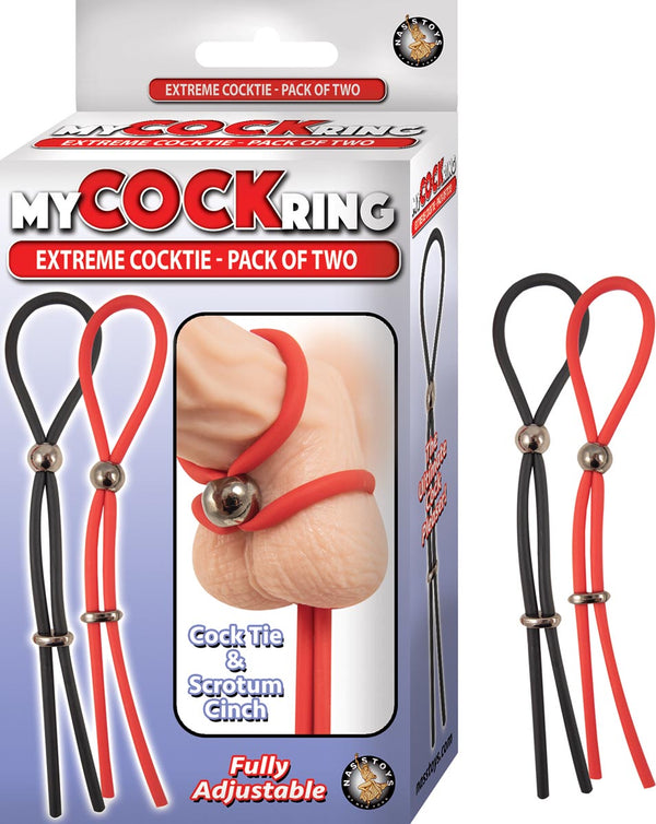 EXTREME COCKTIE PACK 2PK - BLACK & RED