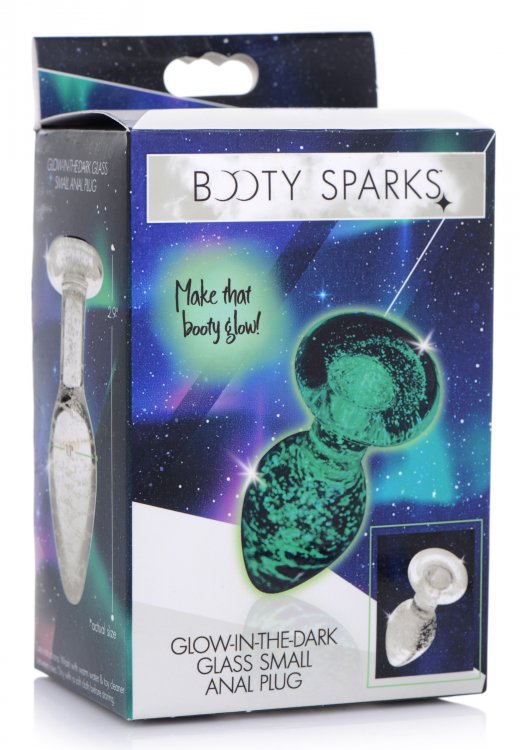 Booty Sparks Glow In The Dark Glass Plug - Small XR, LLC