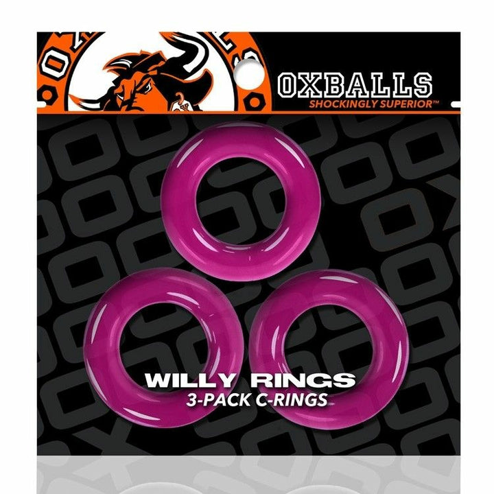 WILLY RINGS 3PK - HOT PINK