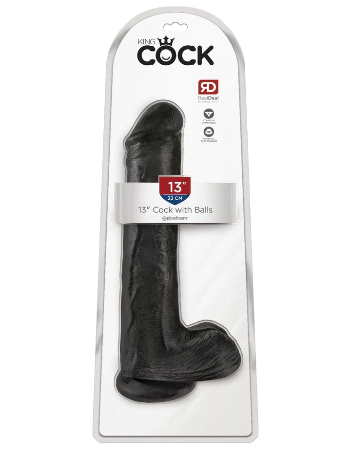 13" COCK W/ BALLS - BLACK