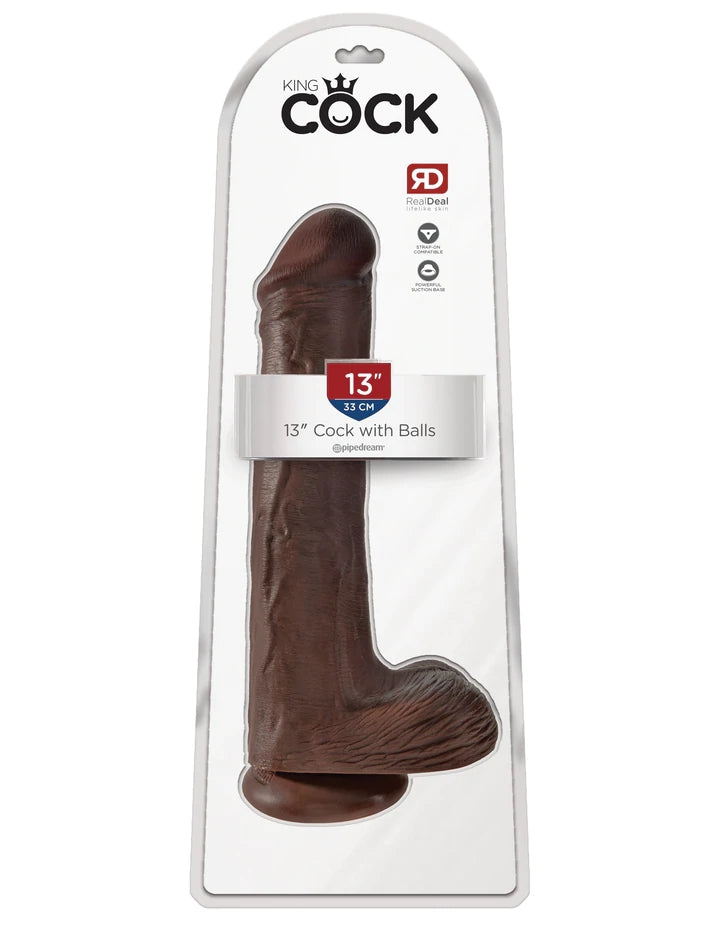 13" COCK W/ BALLS - BROWN