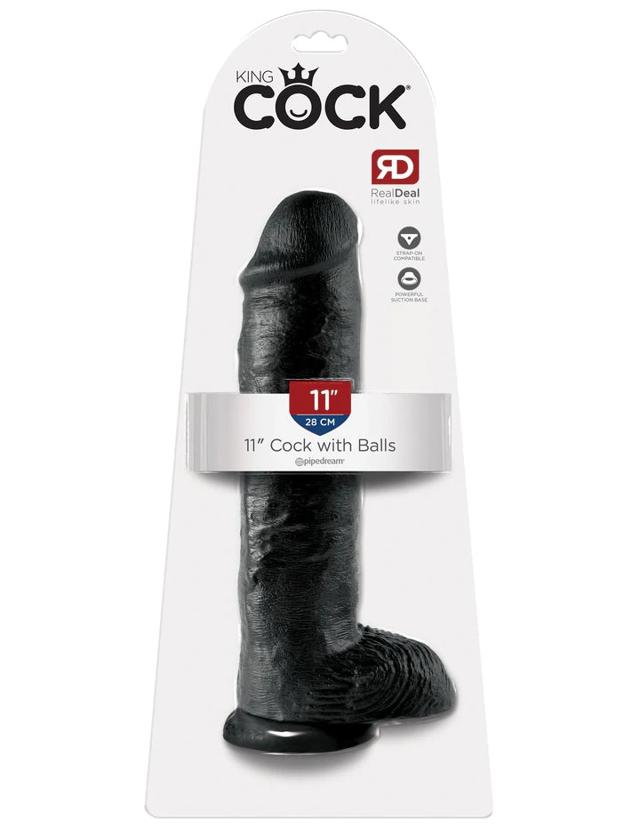 11" COCK W/ BALLS - BLACK