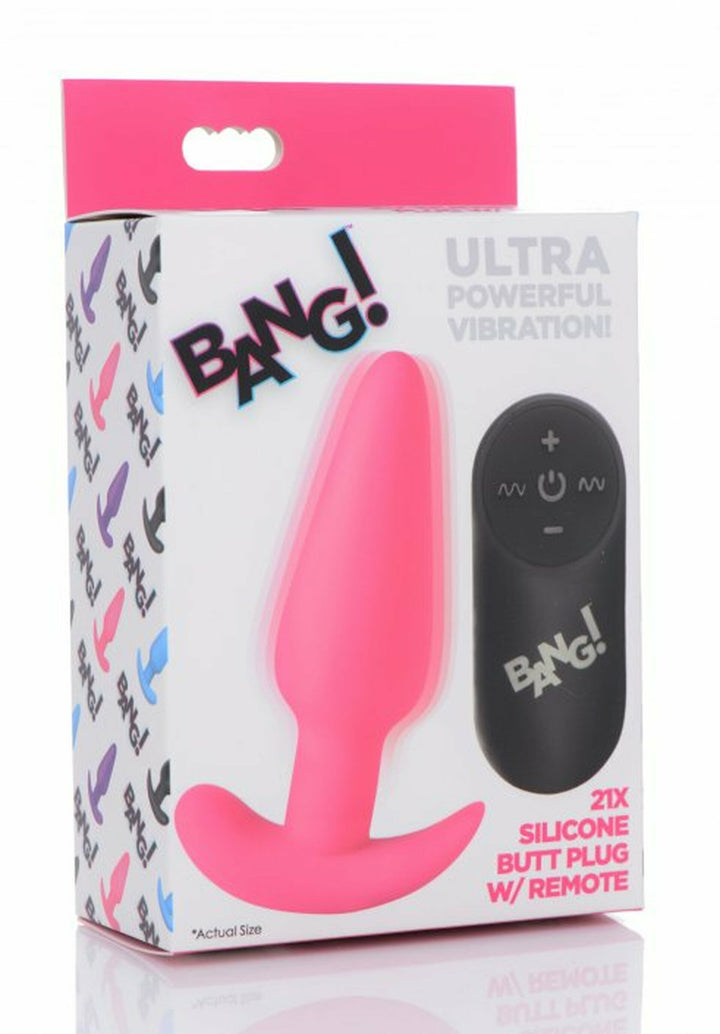 SILICONE BUTT PLUG W/ R/C - PINK